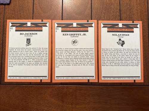 1990 Donruss Jumbo Diamond Kings Griffey, Jackson, Ryan - Bild 5 von 5