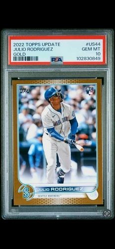 Julio Rodriguez 2022 Topps Update Series Gold #US44 #ed 33/2022 Rookie PSA 10 UH