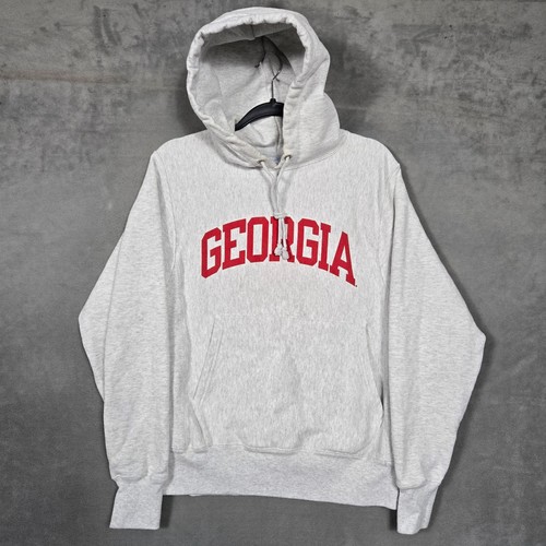 Georgia Bulldogs Gray Champion Reverse Weave Hoodie Sweatshirt Adult Small - Picture 1 of 10
