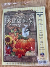Design Works Crafts Jeweled Banner Kit #4592 Harvest Blessings  Fall Autumn 