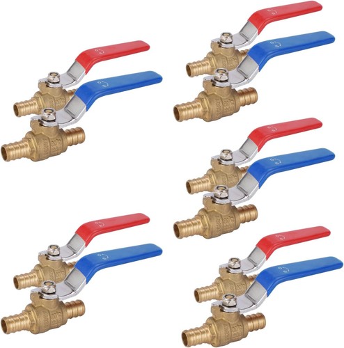 Lead-Free Brass 10 Pack PEX Ball Valves - Full Port for Easy Water Control - Picture 3 of 8