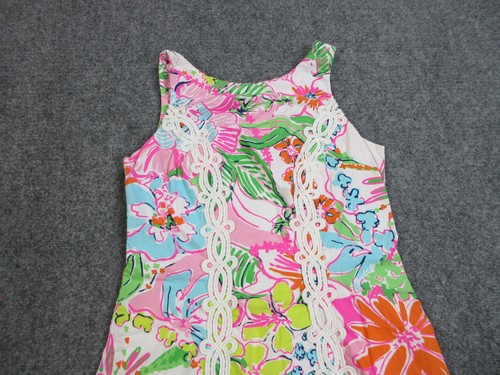 Lilly Pulitzer Dress Girls Medium Floral A-Line Sleeveless Summer Party Casual - Picture 3 of 14