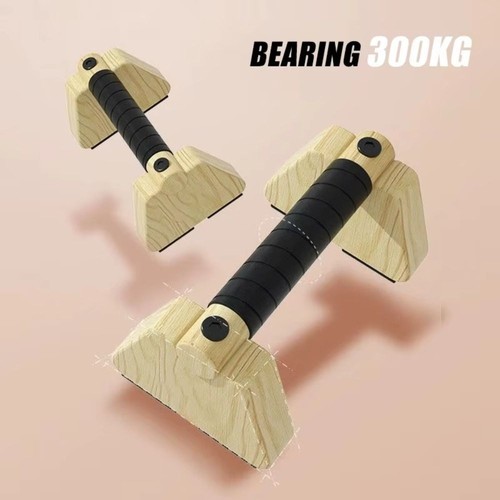 1 Pair Thickened Handle Push-up Rack Solid Wood Home Exercise Equipment Floor - Picture 11 of 18