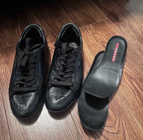 Prada black leather signature logo Women’s sneakers sz.7.5 - Bild 3 von 10
