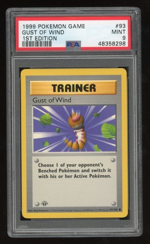 Pokemon Gust of Wind 1st Edition Base Set 93/102 Common PSA 9 - Picture 1 of 2