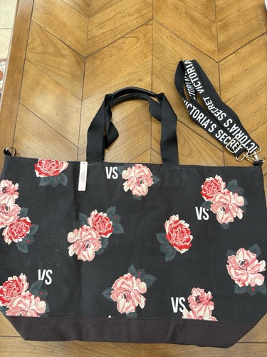 victoria secret Beach Bag Tote Black BNWT - Picture 4 of 7