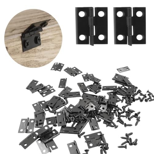 50 Stück Mini Scharniere für Kastendekoration, 18 x 15 mm kleine Scharniere mit 200 schwarzen - Bild 5 von 5