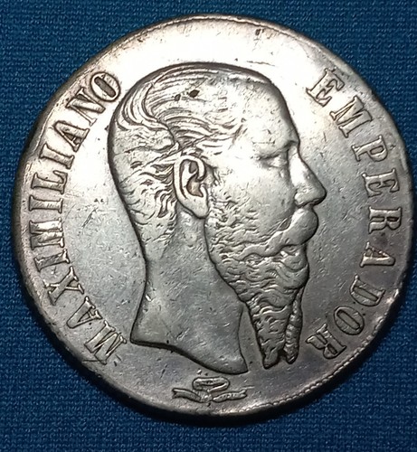Mexico Empire of Maximillian 1866 Pi Silver Peso RARE - Picture 4 of 4