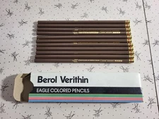 Berol Verithin Eagle Colored Pencils 756 Dark Brown Lot Of 11 New Old Stock Vtg