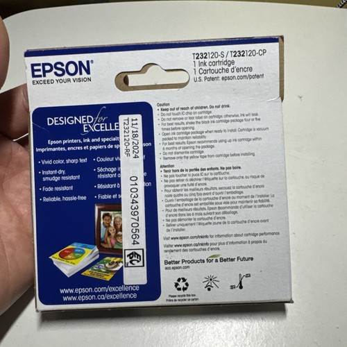 EPSON - 232 Standard Black Ink Cartridge - Brand New Sealed - Exp 10/2027 - Picture 2 of 3