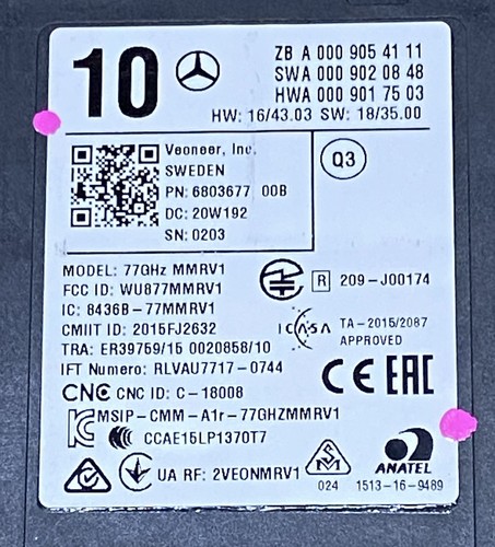 Mercedes Blind Spot Radar Sensor A0009054111 - Picture 9 of 9