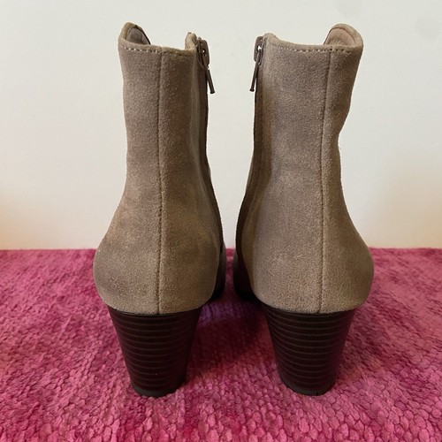 Lucky Brand Tablita Suede Ankle Boots Taupe Tan Size 7 - Picture 5 of 13