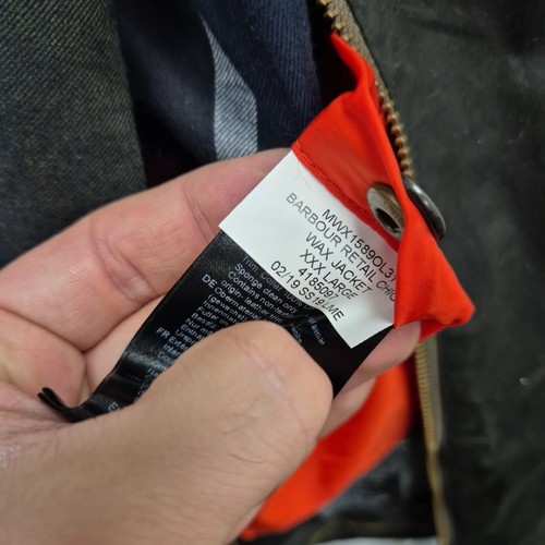 Barbour Retail Chico 4oz Wax Waterproof Lightweight Green Biker Jacket Size 3XL - Picture 8 of 10