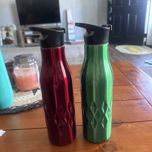 Set aus zwei Primel Edelstahl 18oz Wasserflaschen lila und grün