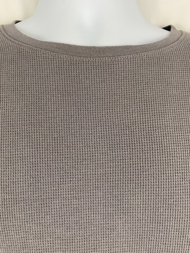 Men's Shore Brand Long Sleeve, Crew Neck Waffle Knit Gray Pullover, Size Medium - Picture 3 of 8