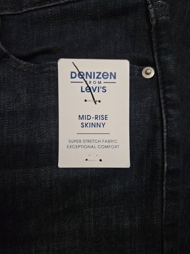 Denizen From Levis Mid Rise Skinny Jeans Womens Size 2 M Blue Denim Stretch NWT - 第 4/11 張圖片