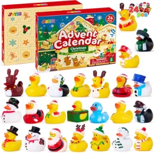 2025 Christmas Advent Calendar Ducks, 24 Days Christmas Countdown Calendar Rubbe
