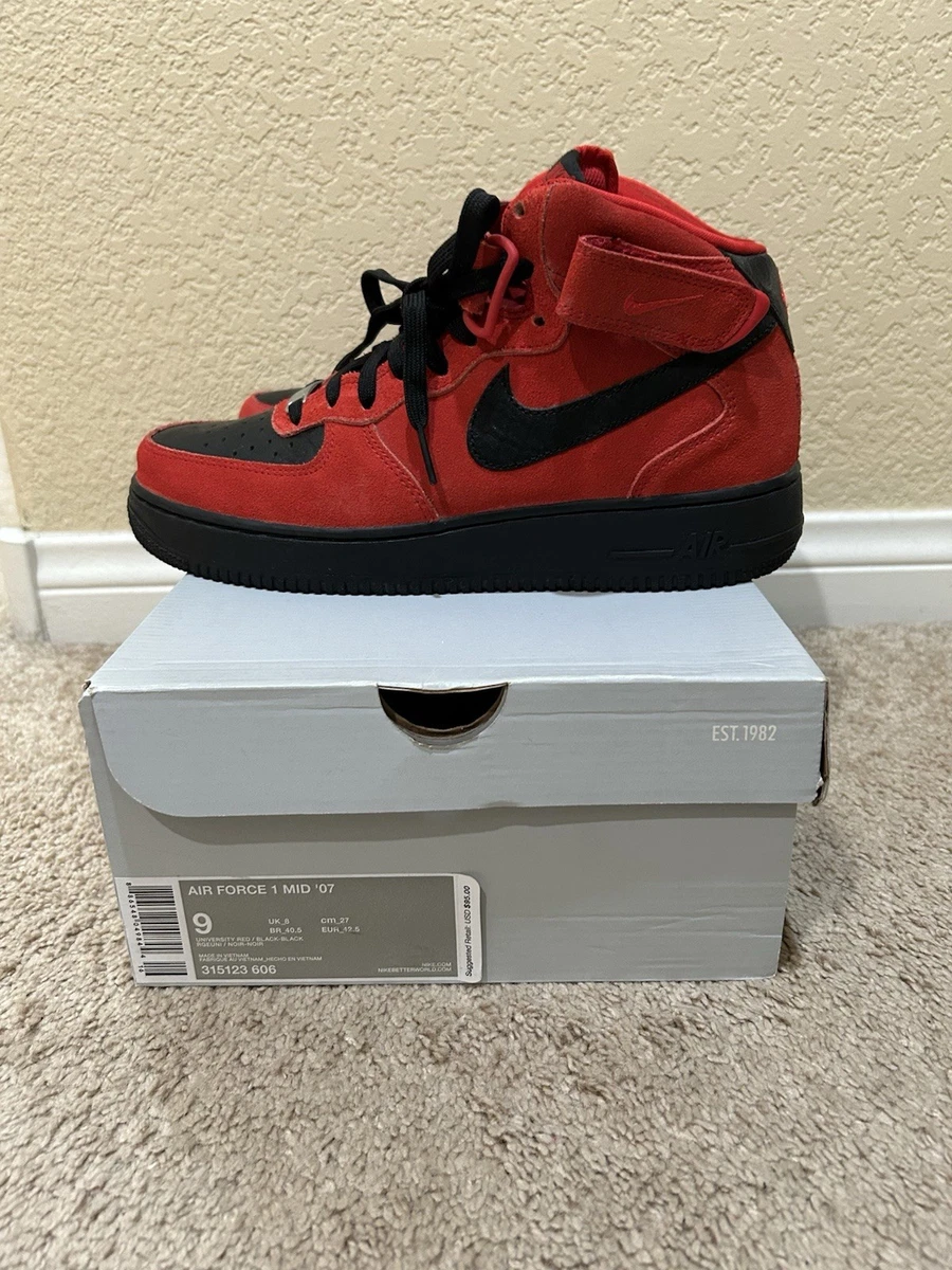 Nike Air Force 1 Mid Black Red' for Sale | Authenticity Guaranteed