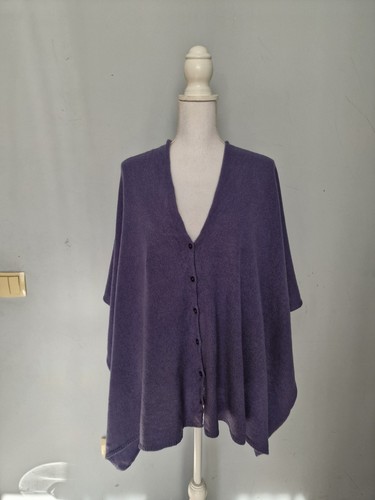 Poncho suéter de punto HEKLA & Co. 100 % cachemir cachemir lila talla única - Imagen 7 de 15