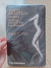 Calzedonia T.3 Push Up Control Top High Cut Tight, Women's Size M - Black Nero