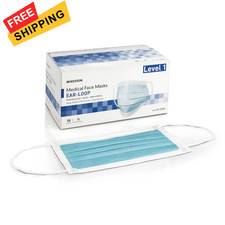 McKesson Medical Face Masks, Level 1 - Pleated 1 Count (Pack of 50), Blue 