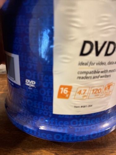 100 Stück OFFICE DEPOT DVD+R 120 Minuten, 4,7 GB, 16x Leer CD Discs, NEU / VERSIEGELT - Bild 3 von 5