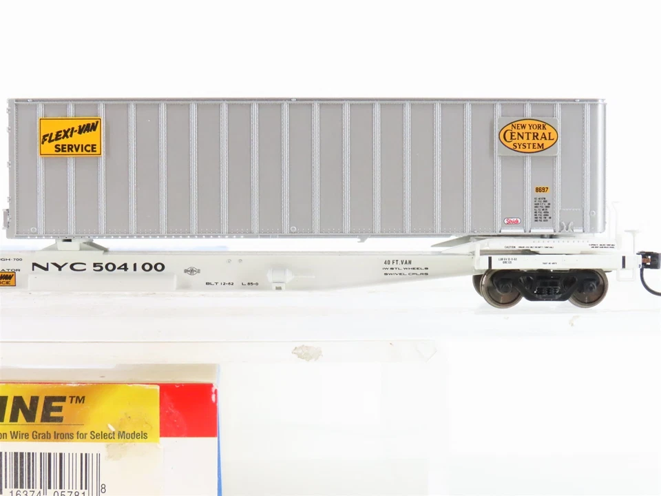 Carro plano HO Walthers Gold Line 932-3925 NYC New York Central #504100 com reboques - Imagem 3 de 4
