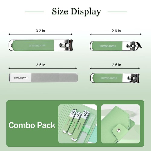 Stainless Steel Nail Clippers Set for Thick Nails - 4-Piece Heavy Duty Manicu... - Picture 3 of 7
