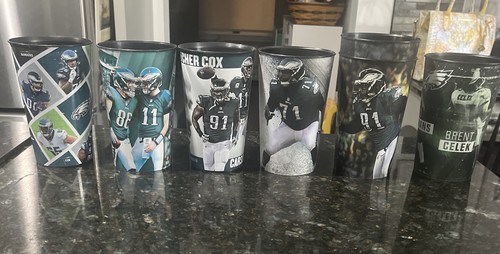 Football Souvenir Cups Lot of 7 Philadelphia Eagles