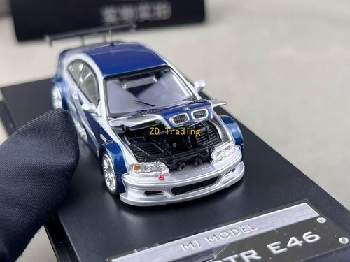 ZD MJ 1:64 NFS Silver Blue M3 GTR E46 Coupe Sports Model Diecast Metal Car BN - Picture 15 of 15
