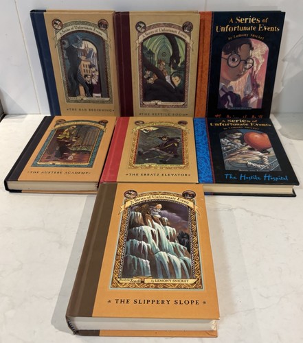 A Series Of Unfortunate Events Books x7 #1 2 4 5 6 8 10 Lemony Snicket HB - Foto 6 di 8