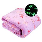 Glow in The Dark Blanket Butterfly Gifts for Kids Girls Birthday Purple