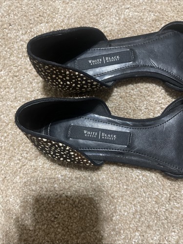 White House Black Market Cosima-D’Orsay Calf Hair Slip-on Flats Women’s 7.5 M - Foto 2 di 14