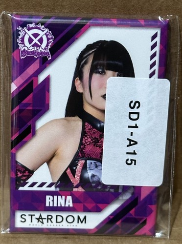 NEU Rina 2023 Future Of Stardom X Webpon 3" Pinback Rechteck Abzeichen Oedo Tai