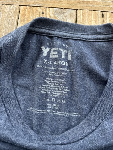 Yeti Tee Shirt Men's XL Blue, Short Sleeve, Crew Neck - Picture 3 of 4