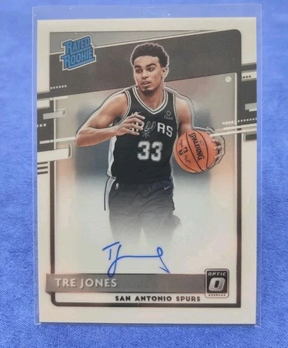 2020-21 Panini Donruss Optic #188 Tre Jones Spurs Rated Rookie RC Auto