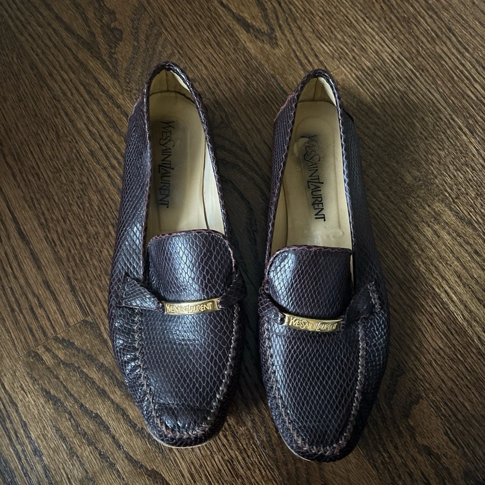 Vintage Yves Saint Laurent Snake Leather Fashionable Loafers - Made In Italy - Image 4 of 4