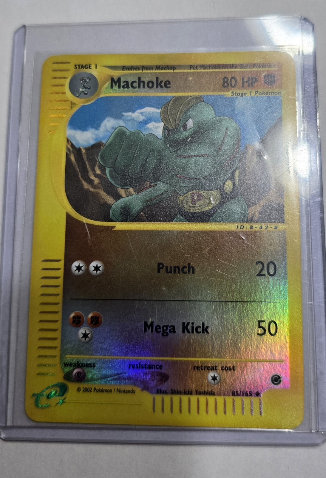 Pokemon Machoke Reverse Holo Expedition Base Set 85/165 NM 2002 WOTC e-Reader