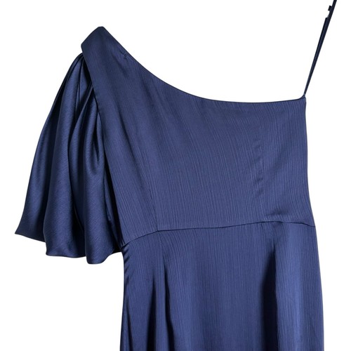 Sachin & Babi Chelsea Navy Blue Bow One Shoulder Sleeveless Formal Gown Size 2 - Picture 11 of 16