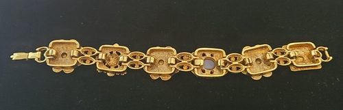 RARE VICTORIAN REVIVAL PANEL BRACELET GOLDTONE - Picture 11 of 12