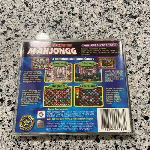 Vtg Moraff's Maximum Mahjongg (PC, Vintage) - 4 Complete Games ML199 - Picture 3 of 4