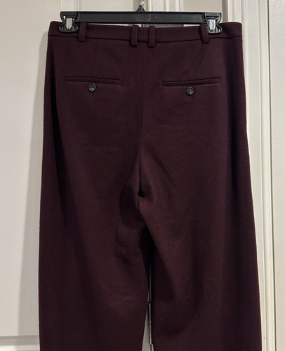 VINCE Cozy Pleated Wool Blend Stretch Pants in Cherry Wine Size 8, NEW MSRP $425 - Picture 16 of 19