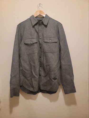 RAG & BONE MEN'S  JACK FLANNEL OVERSHIRT GREY SZ  M - Picture 2 of 12