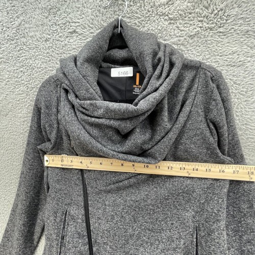 Lucy Jacket Women Extra Small XS Grey Take A Pause Draped Asymmetric Zip Up - Picture 12 of 14