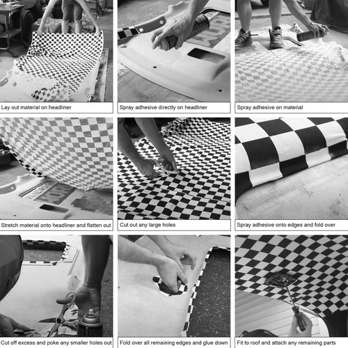 BLACK STITCH LUXE SUEDE HEADLINER SUN ROOF COVER FOR BMW E30 81-92 COUPE - Afbeelding 5 van 8