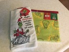 The Grinch Green Vinyl Tablecloth & Kitchen Towel NWT