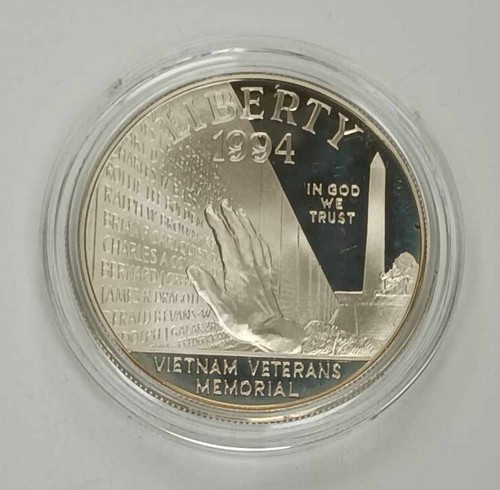 1994 P US Veterans Commemorative Proof Silver Dollars 3 Coin Set OGP & COA - Picture 5 of 10