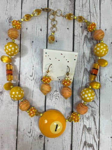 Billard Pool Kugel HALSKETTE verschiedene Farben Zahlen handgemacht Retro Statement - Bild 15 von 108