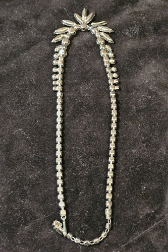 Sherman Vintage 1950s Crystal Marquis Necklace * Hollywood Glamour 16"in RARE - Picture 9 of 11