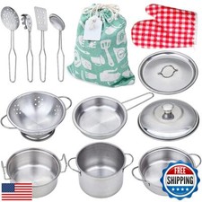 Play Pots and Pans Toys for Kids, Kitchen Playset Pretend Play Toys - Pretend